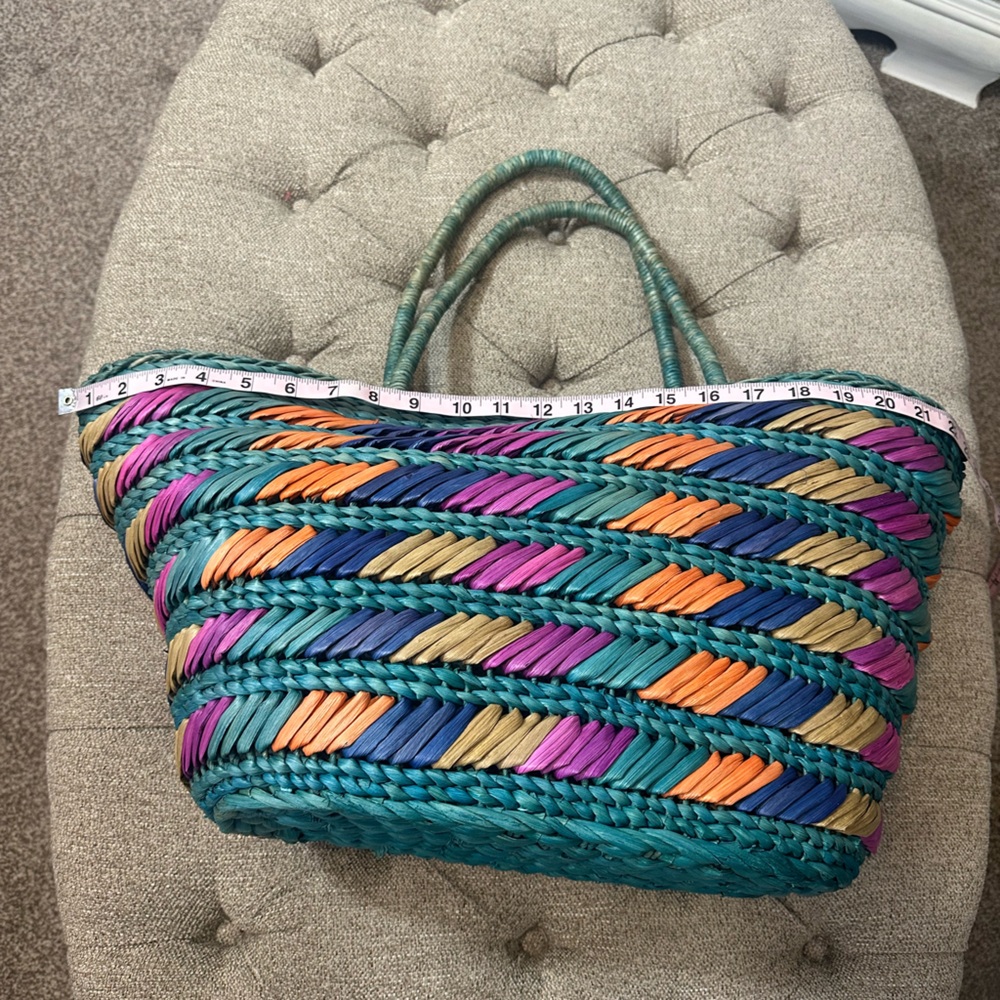 Colorful Woven Tote Bag - Picture 6 of 9